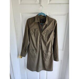 Tommy Hilfiger Women's Cotton/Tencel  Long Sleeve Button Front Shirt Dress SZ Me